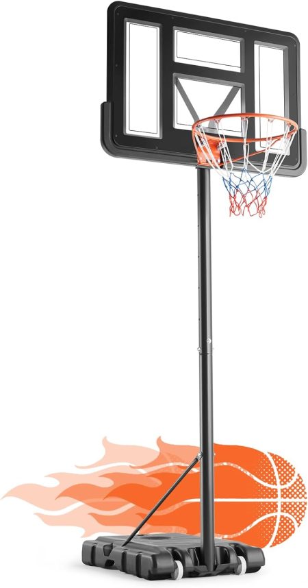 DUMOS 42 10ft Adjustable Height Portable Basketball