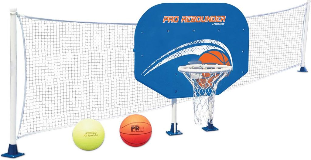 Poolmaster Swimming Pool Basketball and Volleyball Game Combo