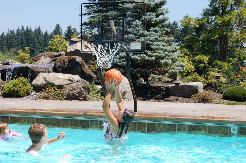 SR Smith Swim N' Dunk Residential Challenge Swimming Pool Basketball Hoop